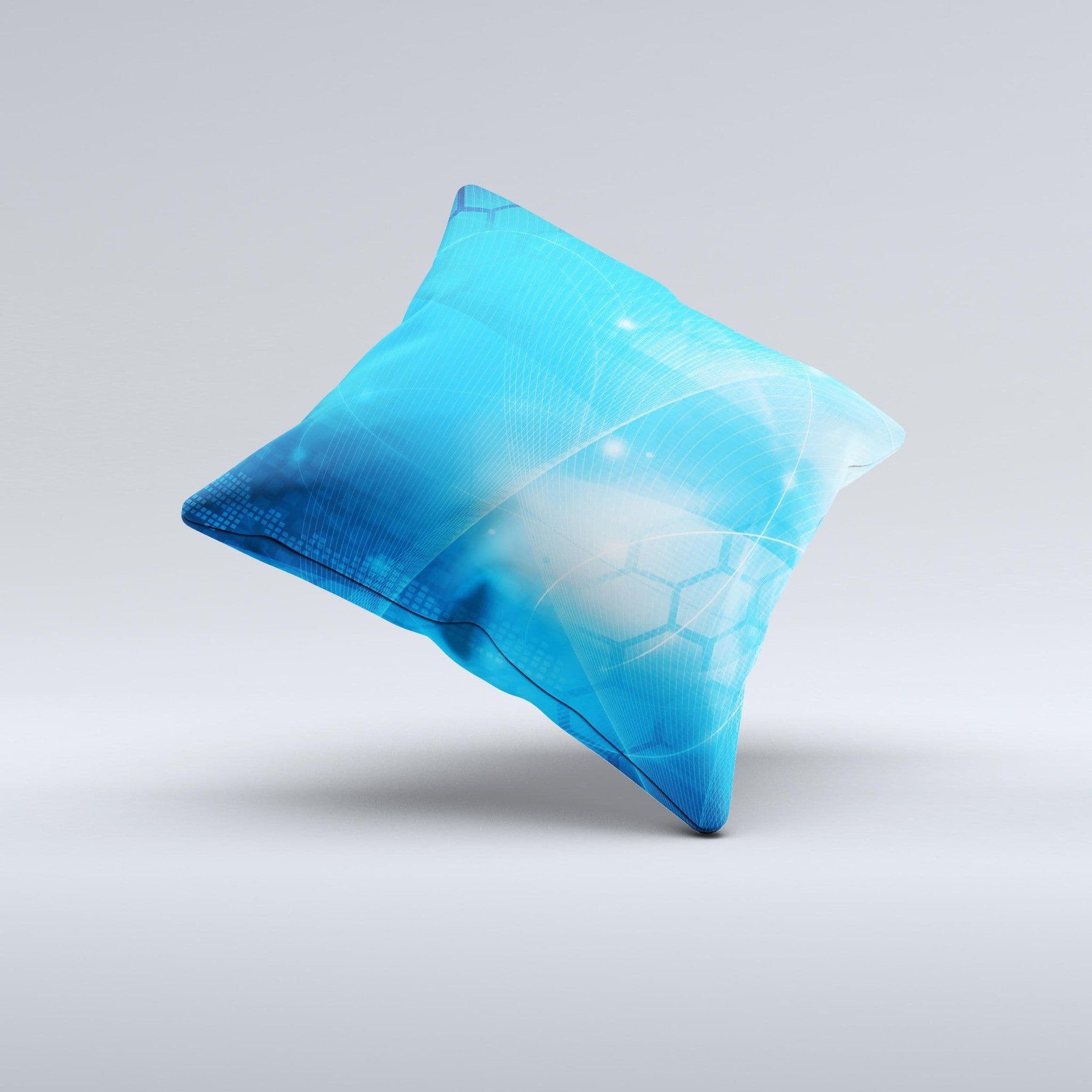 image-Vivid Blue Fantasy Surface ink-Fuzed Decorative Throw Pillow