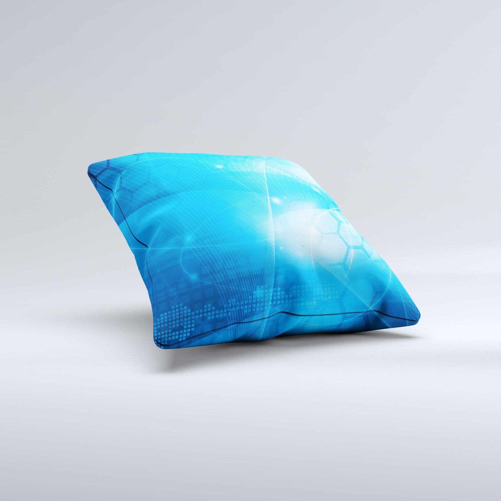 image-Vivid Blue Fantasy Surface ink-Fuzed Decorative Throw Pillow