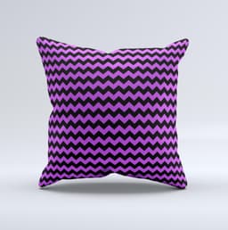 image-Black & Purple Chevron Pattern Ink-Fuzed Decorative Throw Pillow