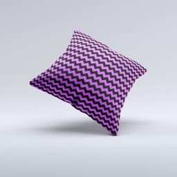 image-Black & Purple Chevron Pattern Ink-Fuzed Decorative Throw Pillow
