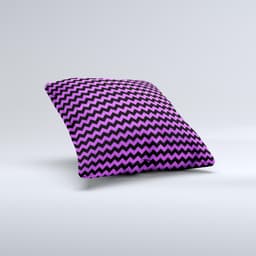 image-Black & Purple Chevron Pattern Ink-Fuzed Decorative Throw Pillow