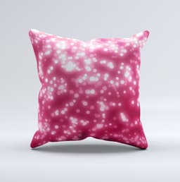 image-Glowing Unfocused Pink Circles Ink-Fuzed Decorative Throw Pillow