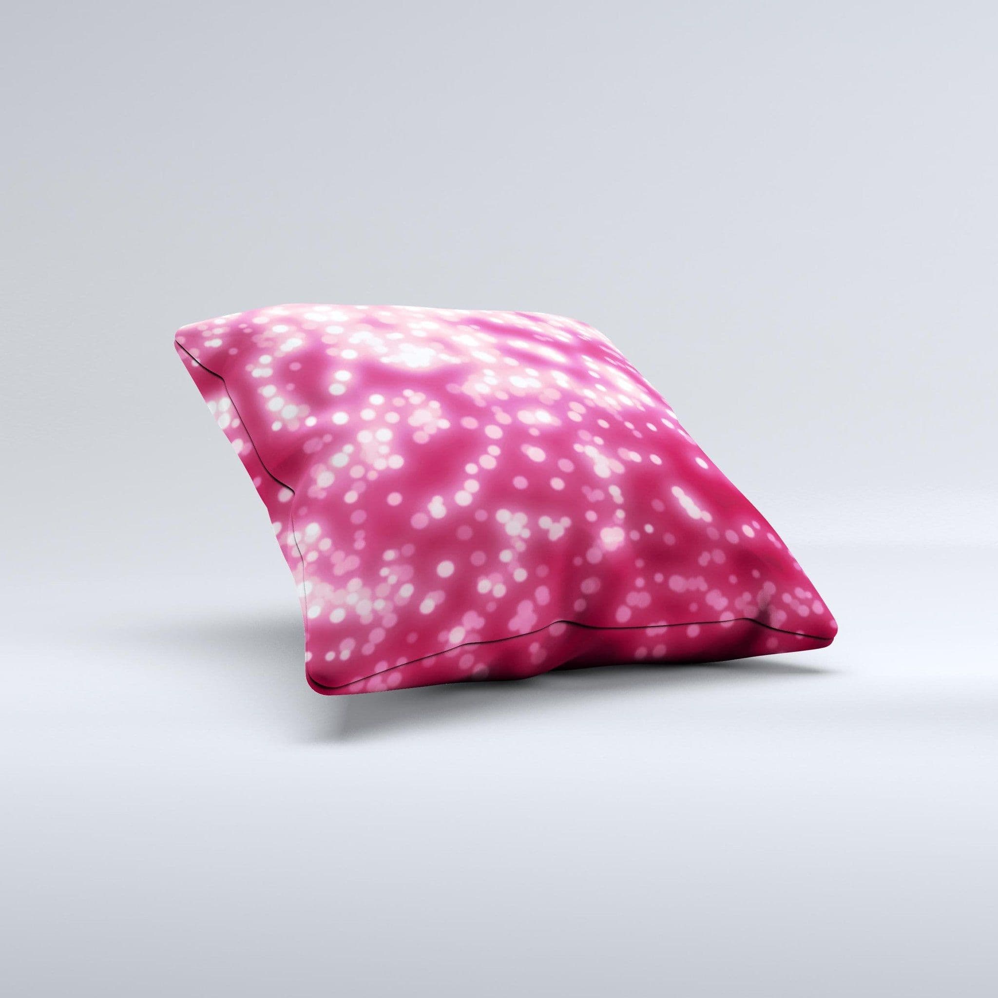 image-Glowing Unfocused Pink Circles Ink-Fuzed Decorative Throw Pillow