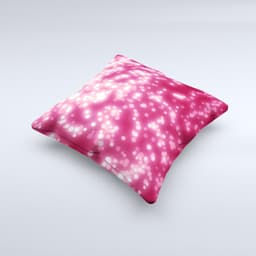 image-Glowing Unfocused Pink Circles Ink-Fuzed Decorative Throw Pillow