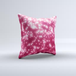 image-Glowing Unfocused Pink Circles Ink-Fuzed Decorative Throw Pillow
