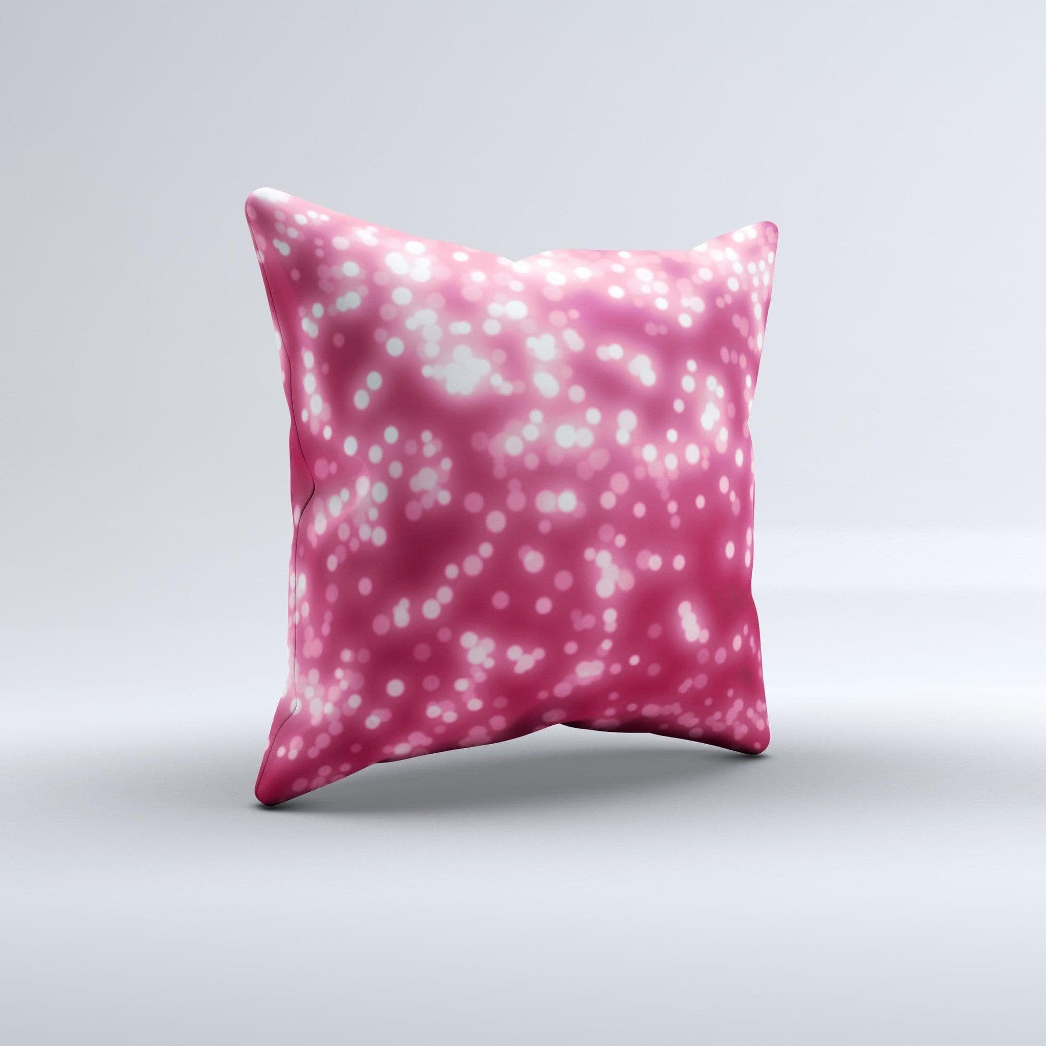image-Glowing Unfocused Pink Circles Ink-Fuzed Decorative Throw Pillow
