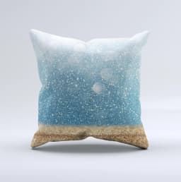 image-The Unfocused Radient Beach Scene ink-Fuzed Decorative Throw Pillow
