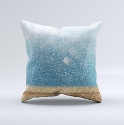 image-The Unfocused Radient Beach Scene ink-Fuzed Decorative Throw Pillow