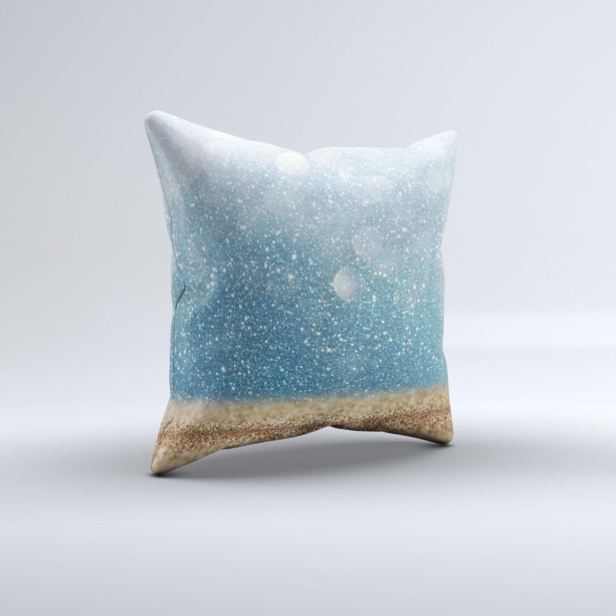 image-The Unfocused Radient Beach Scene ink-Fuzed Decorative Throw Pillow