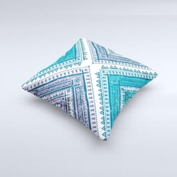 image-The Ethnic Aztec Blue and Pink Point ink-Fuzed Decorative Throw Pillow