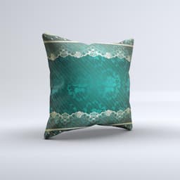 image-Yellow Elegant Lace on Green Ink-Fuzed Decorative Throw Pillow