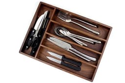image-Black Walnut Western Cutlery Storage Box