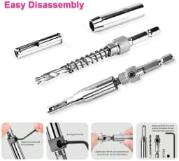 image-Woodworking Hole Puncher Hinge Drill Door and Window Hinge Hinge Hole Opener Set Hexagon Drill Bit Positioning Drill Bit