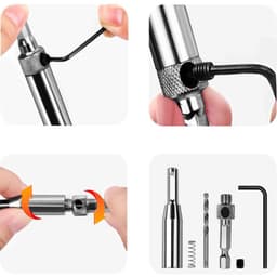 image-Woodworking Hole Puncher Hinge Drill Door and Window Hinge Hinge Hole Opener Set Hexagon Drill Bit Positioning Drill Bit