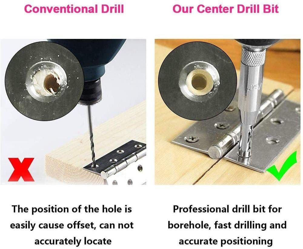 image-Woodworking Hole Puncher Hinge Drill Door and Window Hinge Hinge Hole Opener Set Hexagon Drill Bit Positioning Drill Bit