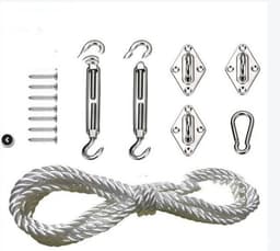 image-8Pcs Stainless Steel Sun Sail Shade Shade Canopy Fixing Fittings Accessory Kit Safety Sun Canopy Fixing Fittings