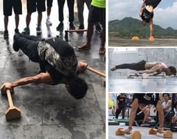 image-Fitness Stand Men And Women Body Wooden Push-up Stand