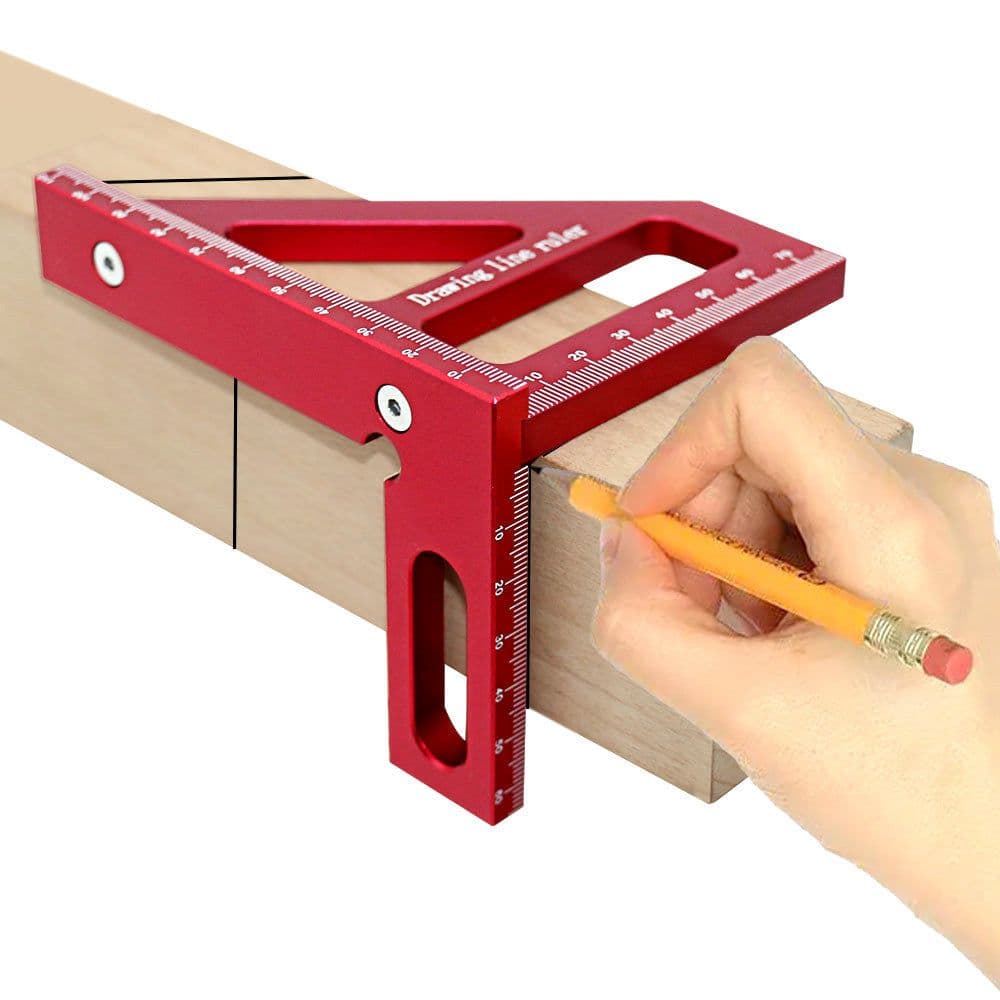 image-Aluminum Alloy Ruler Woodworking Angle Lineation Ruler