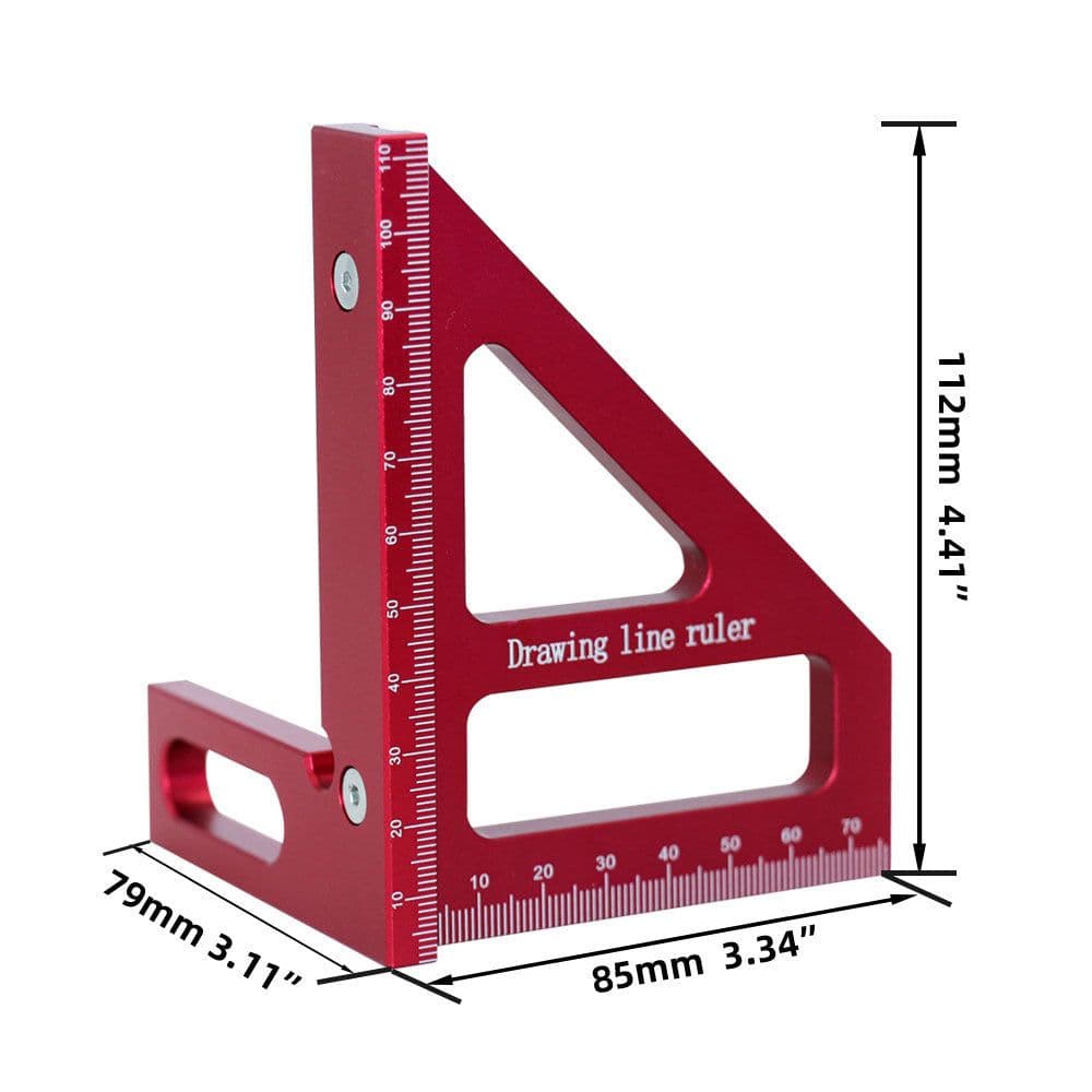 image-Aluminum Alloy Ruler Woodworking Angle Lineation Ruler