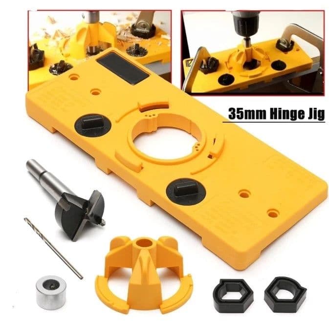 image-35 MM Cup Style Guide To Drill Bit Hint Bit Boring Drill Hole Port Locator Drill Guide For Kreg Jig Wood Working Tools DIY Drill Tool