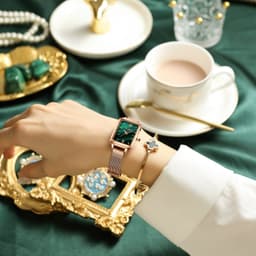image-Small Green Square Quartz Watch