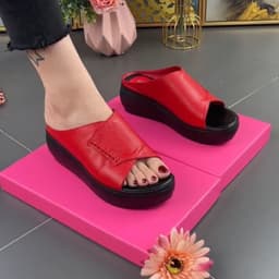 image-Slope Heel Fish Mouth Sandals Women's