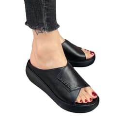 image-Slope Heel Fish Mouth Sandals Women's