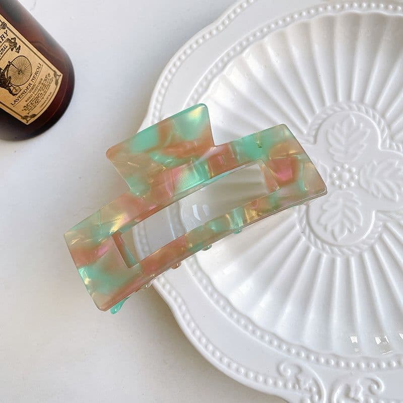 image-Duowei Korean Acetate Hair Clip, Vintage Ponytail Grip