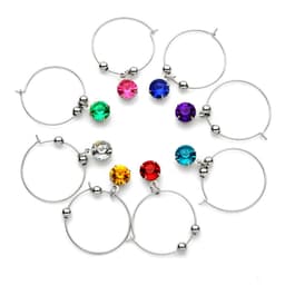 image-Color Diamond Wine Glass Hanging Ring - Red