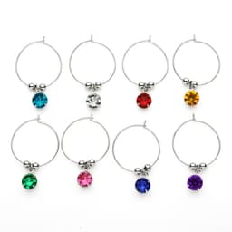 image-Color Diamond Wine Glass Hanging Ring - Red
