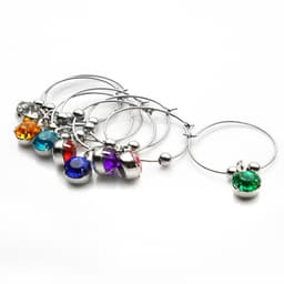 image-Color Diamond Wine Glass Hanging Ring - Red