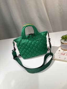image-Plaid Nylon Messenger Bag Small Shoulder