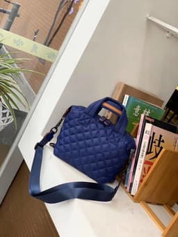 image-Plaid Nylon Messenger Bag Small Shoulder