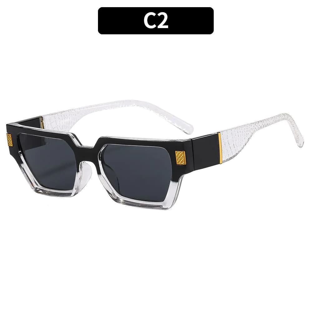 image-Retro Square Sunglasses UV400 Black Frame