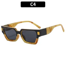 image-Retro Square Sunglasses UV400 Black Frame