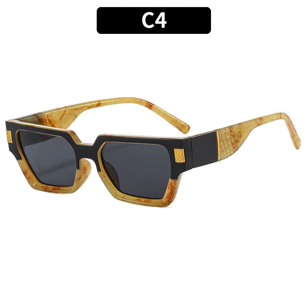 image-Retro Square Sunglasses UV400 Black Frame
