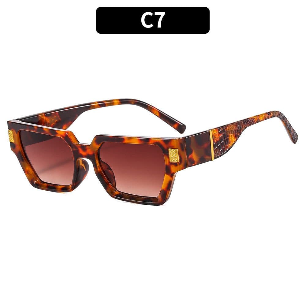 image-Retro Square Sunglasses UV400 Black Frame