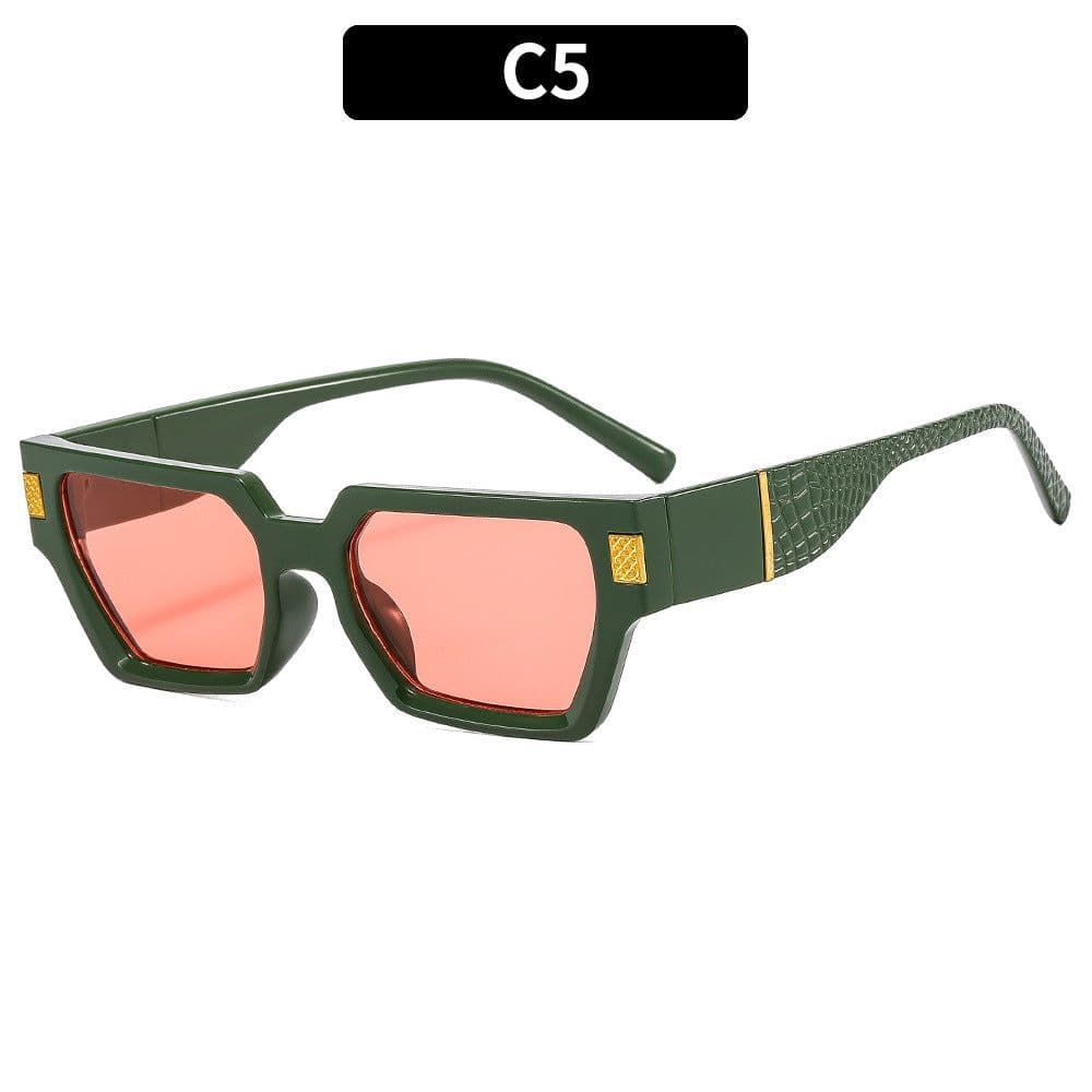 image-Retro Square Sunglasses UV400 Black Frame