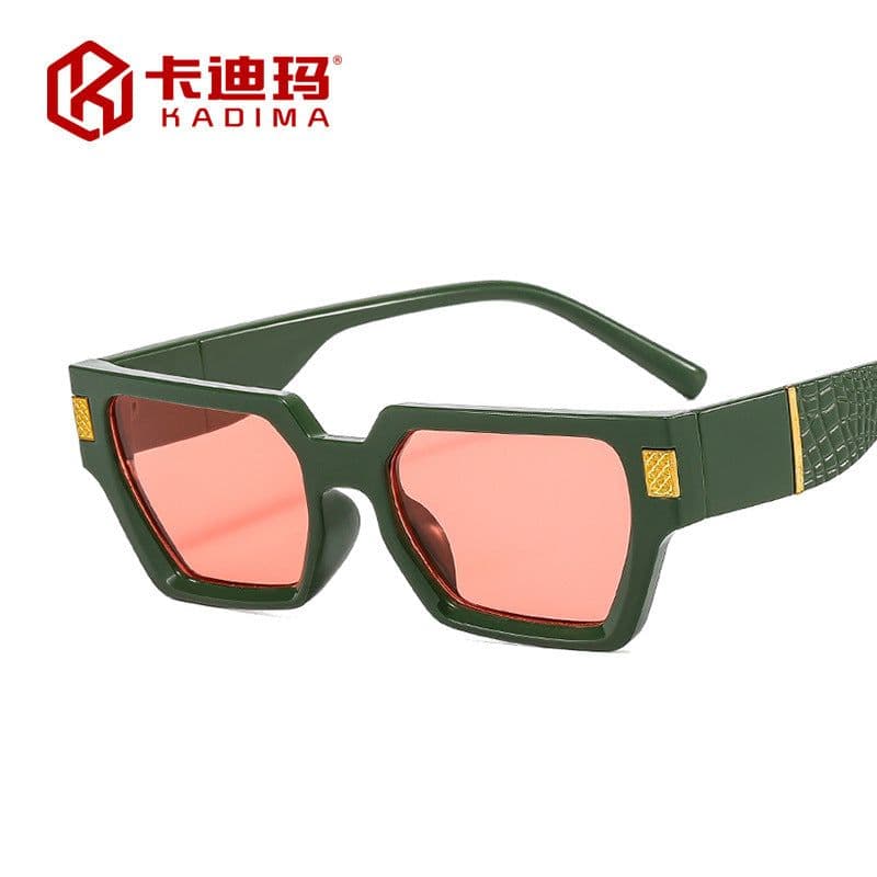 image-Retro Square Sunglasses UV400 Black Frame