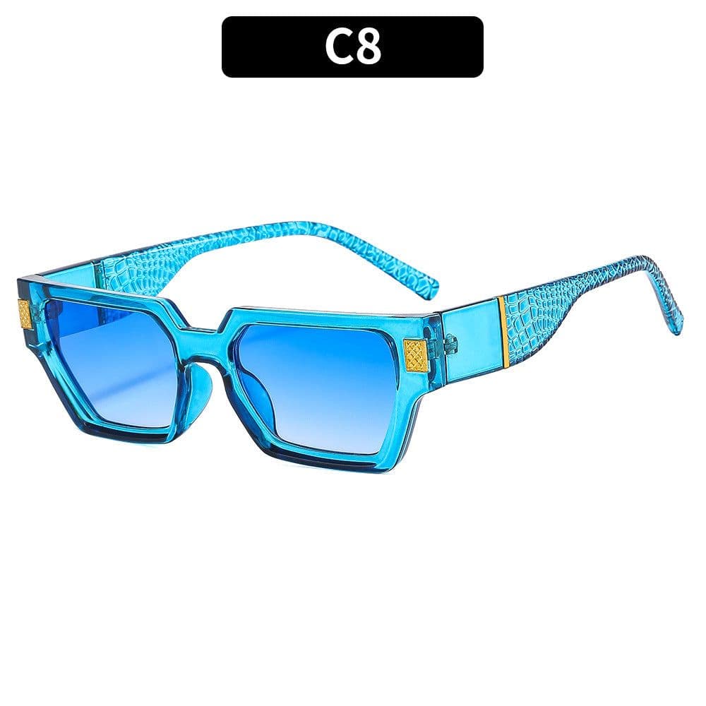 image-Retro Square Sunglasses UV400 Black Frame
