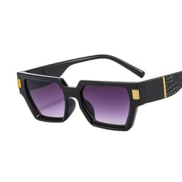 image-Retro Square Sunglasses UV400 Black Frame