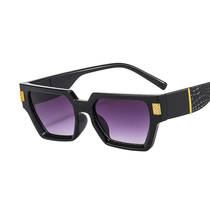 image-Retro Square Sunglasses UV400 Black Frame
