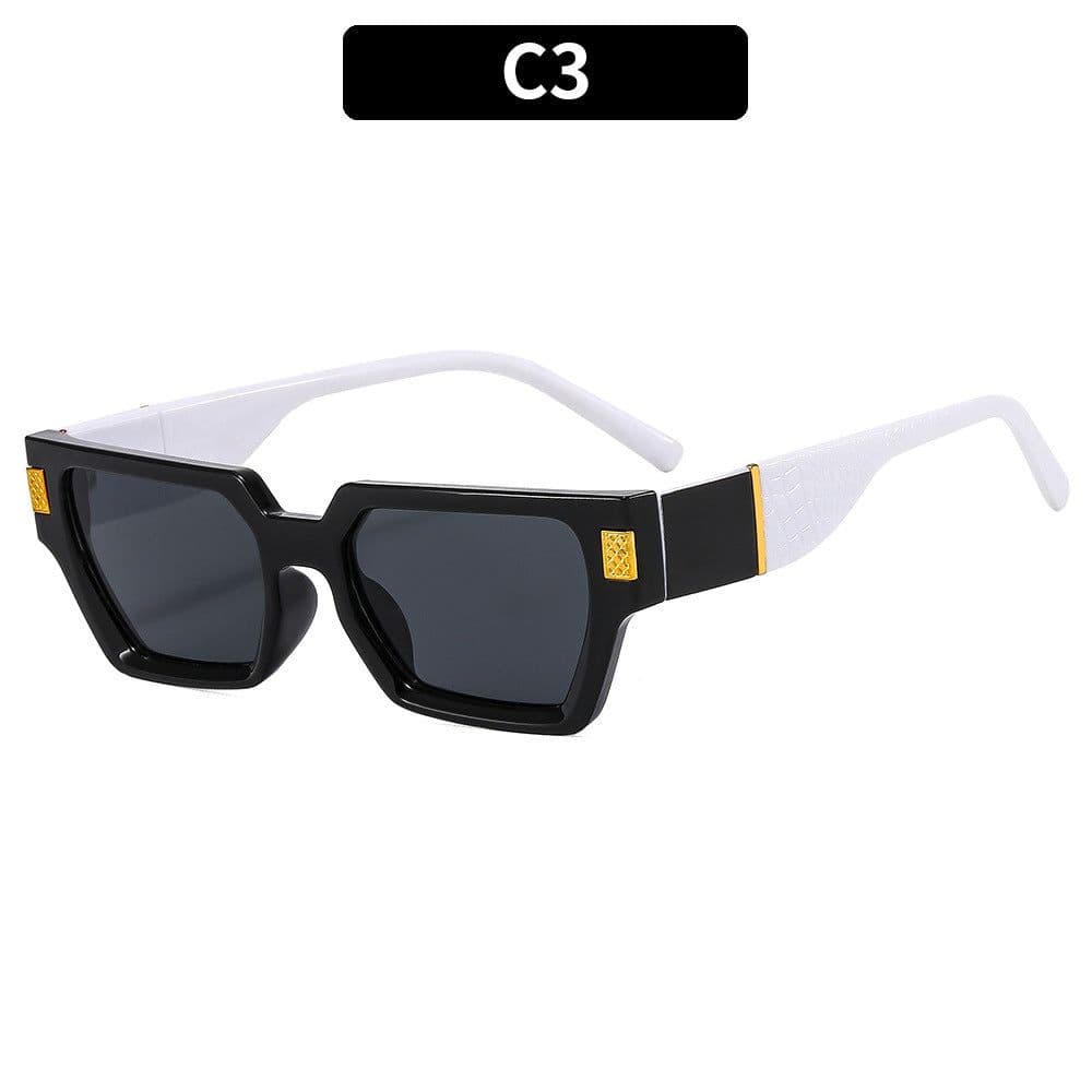 image-Retro Square Sunglasses UV400 Black Frame