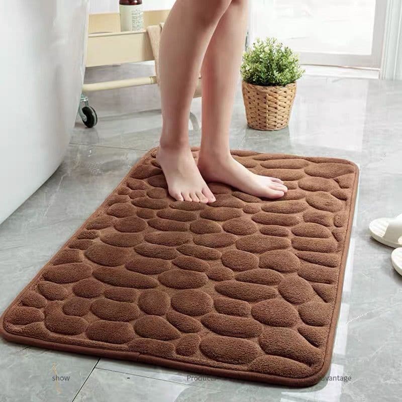 image-Household Cobblestone Embossed 3D Doormat