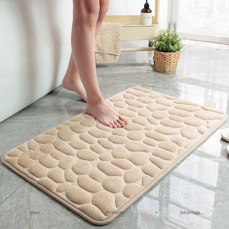 image-Household Cobblestone Embossed 3D Doormat