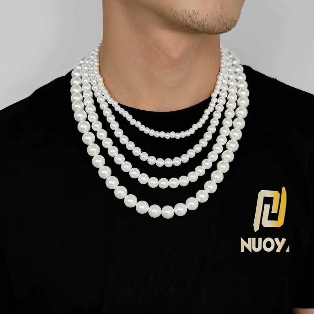 image-European Hip-Hop Pearl Necklace Clavicle Chain