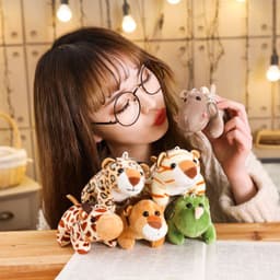 image-Jungle Animal Plush Toy Keychain Set
