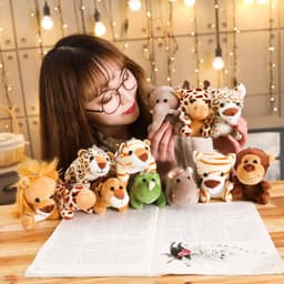 image-Jungle Animal Plush Toy Keychain Set
