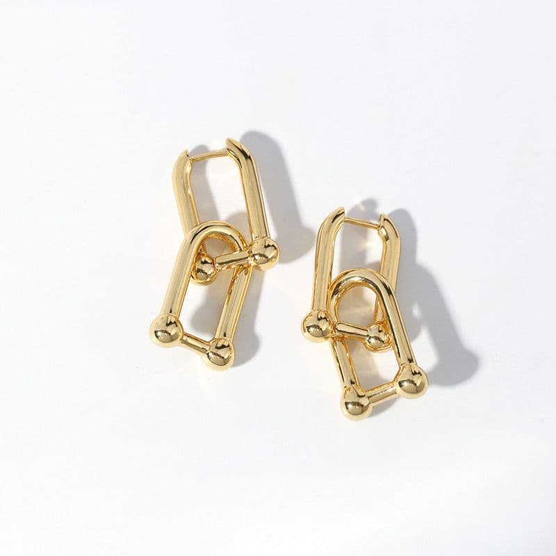 image-Ensir Gold Horseshoe Earrings
