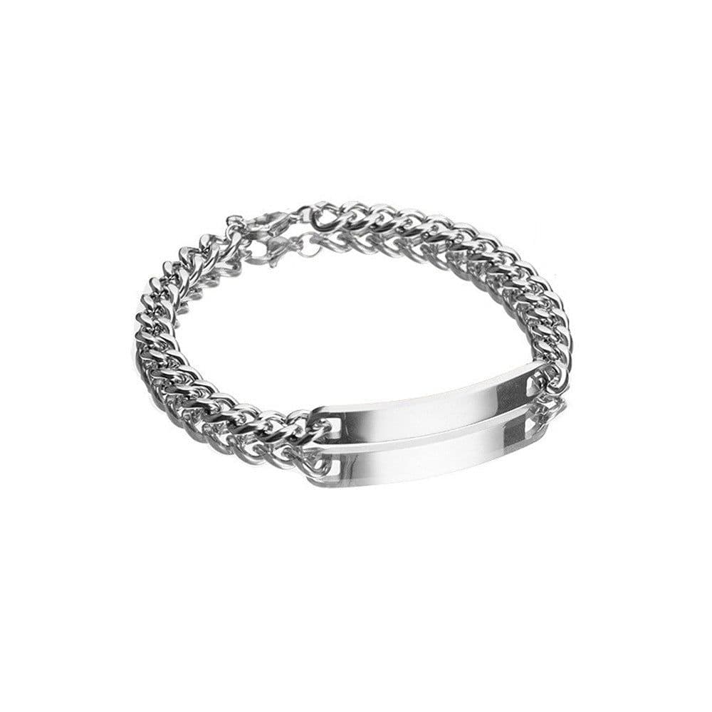 image-Titanium Steel Couples Anniversary Bracelet Set